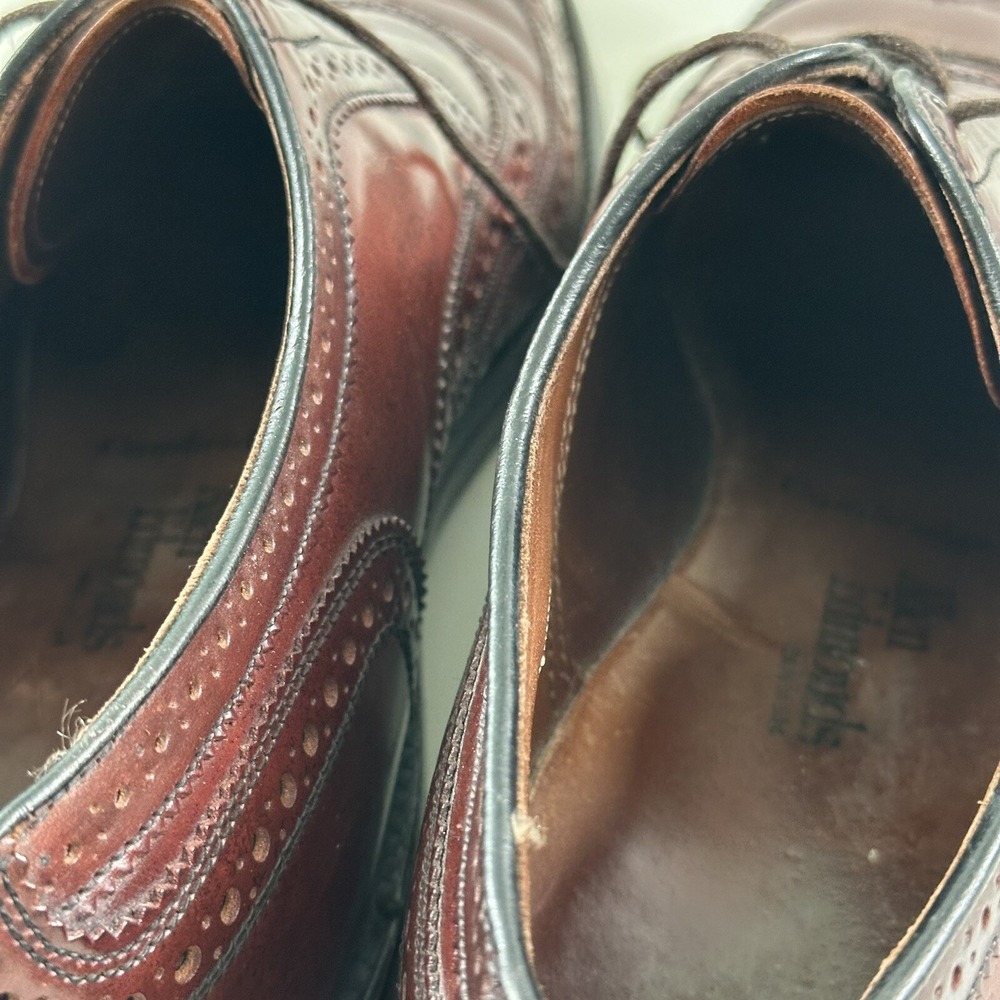 Allen Edmonds Mens Cambridge Shell Cordovan Shoes 9 C Burgundy Oxford Wingtips‎ - Picture 14 of 16